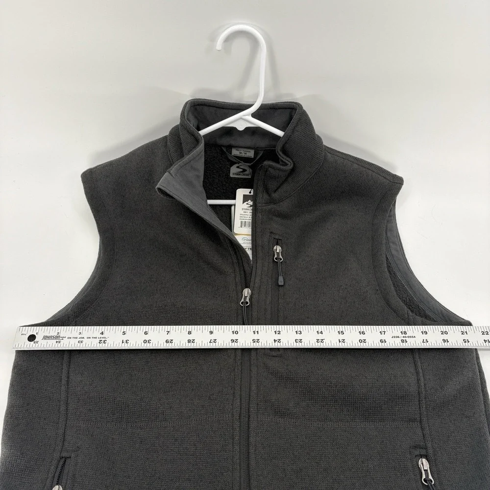 Storm Creek Mens Med Gray Full Zip Knit Sweater  Vest Utilty Golf Tech New‎